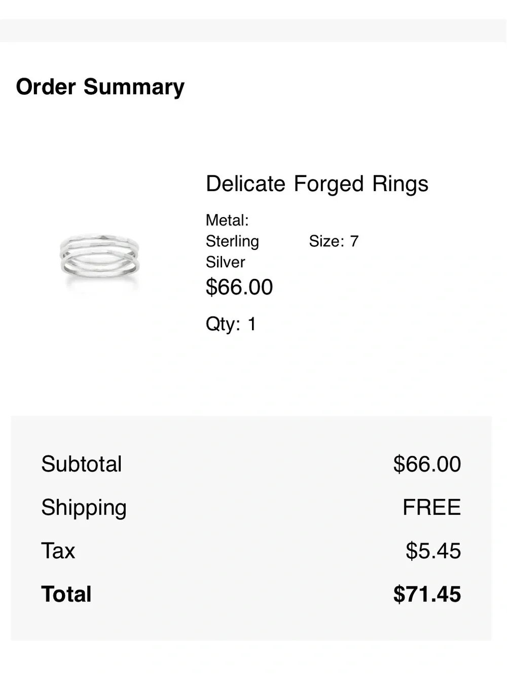 Sterling Silver Delicate Forged Stackable Rings